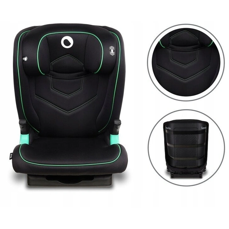 Lionelo - Scaun auto Neal Onix Spatar reglabil, Baza i-size, 15-36 Kg, cu Isofix, Conform cu standardul european de securitate ECE R129, Negru [12]