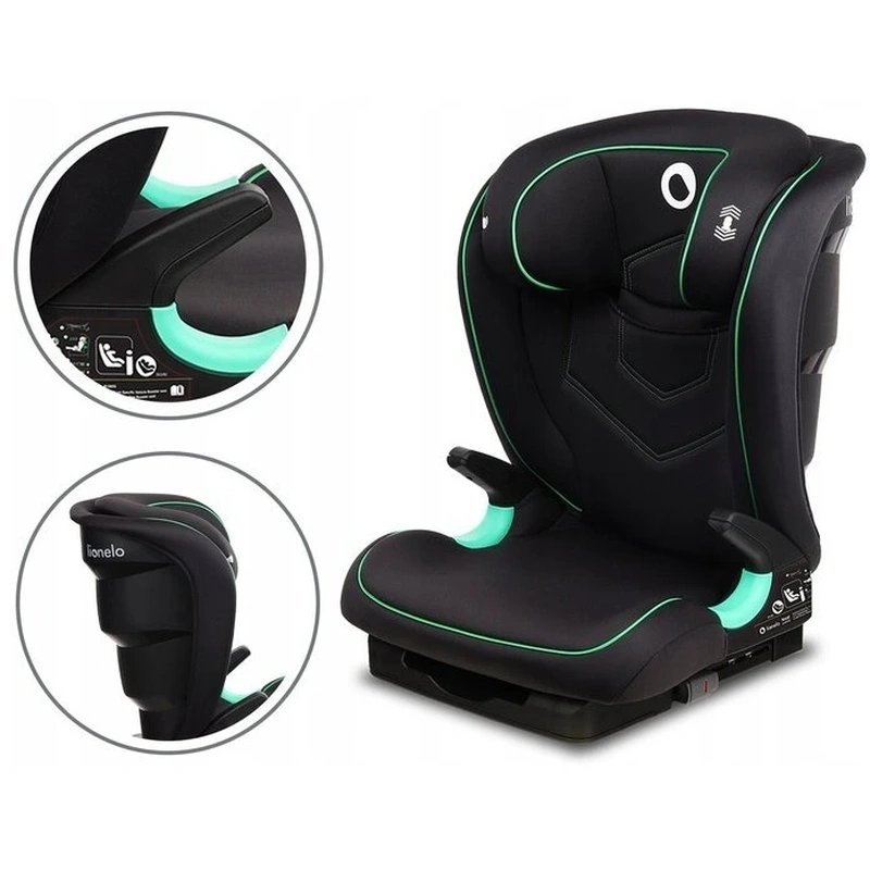 Lionelo - Scaun auto Neal Onix Spatar reglabil, Baza i-size, 15-36 Kg, cu Isofix, Conform cu standardul european de securitate ECE R129, Negru [5]