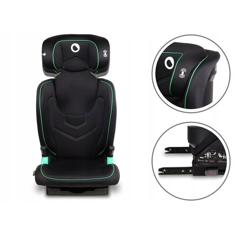Lionelo - Scaun auto Neal Onix Spatar reglabil, Baza i-size, 15-36 Kg, cu Isofix, Conform cu standardul european de securitate ECE R129, Negru [13]