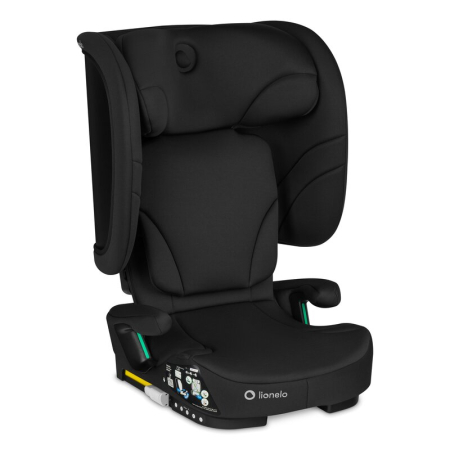 Scaune auto grupa 100-150 cm (15-36 kg) - Scaun auto pliabil, Lionelo, Orin, i-Size, 100-150 cm, Isofix+Top Tether, Husa transport, Negru Carbon
