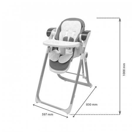 Scaun de masa 2 in 1, New Baby, Smart, leagan pentru copii, telecomanda, 5 viteze de leganare, melodii si jucarii, 0-36 luni, Grey [10]