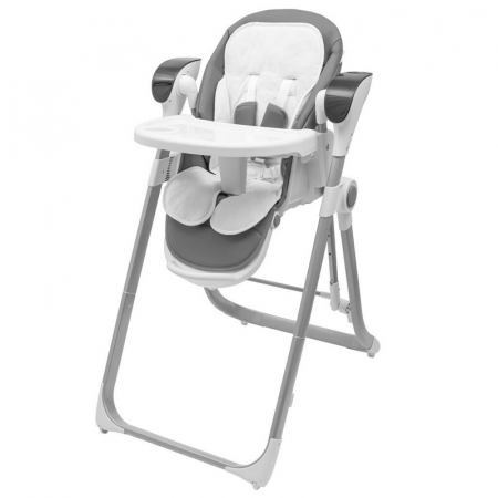 Scaun de masa 2 in 1, New Baby, Smart, leagan pentru copii, telecomanda, 5 viteze de leganare, melodii si jucarii, 0-36 luni, Grey [1]