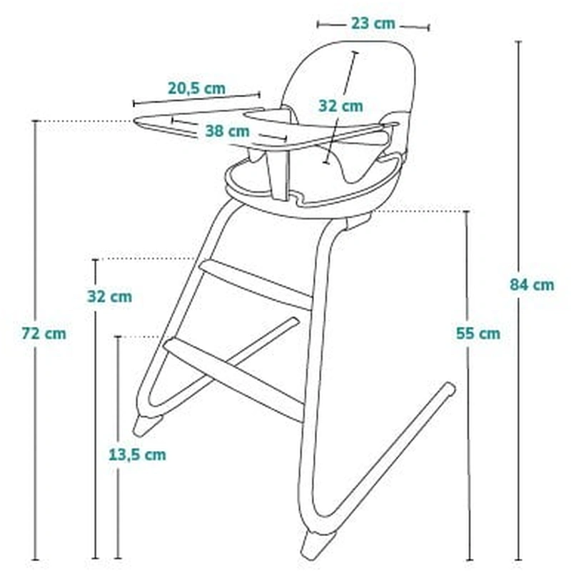 Scaun de masa, Lionelo, Dalia, 2 in 1, Transformabil, Gri [26]