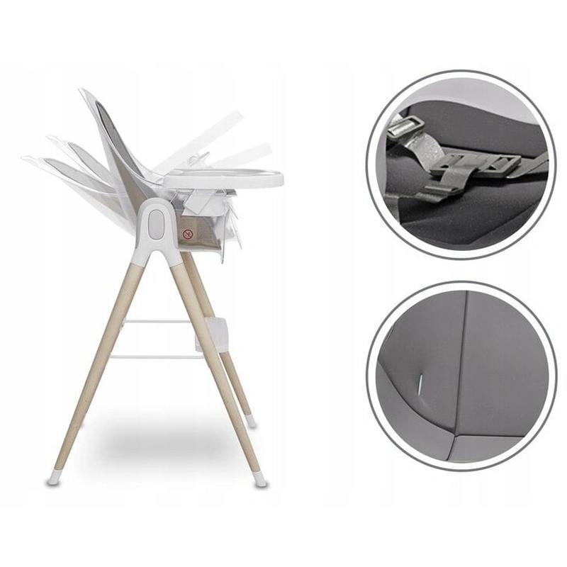 Lionelo - Scaun de masa Maya, 2 in 1, Transformabil, 3 pozitii de inclinare, Conform cu standardele europeane de securitate EN14988, EN12790, White [2]