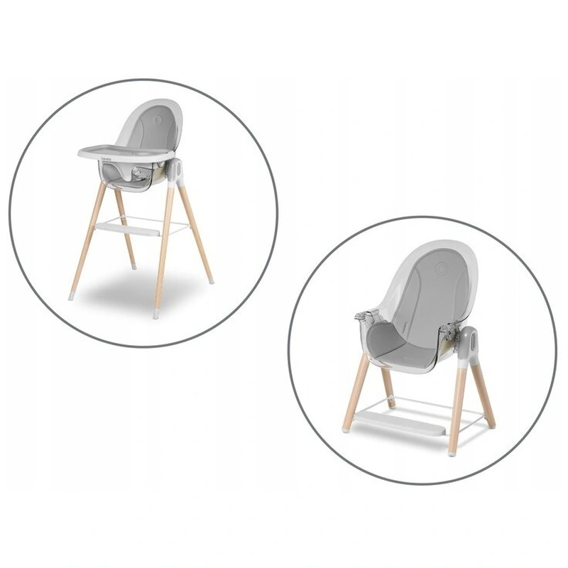 Lionelo - Scaun de masa Maya, 2 in 1, Transformabil, 3 pozitii de inclinare, Conform cu standardele europeane de securitate EN14988, EN12790, White [22]
