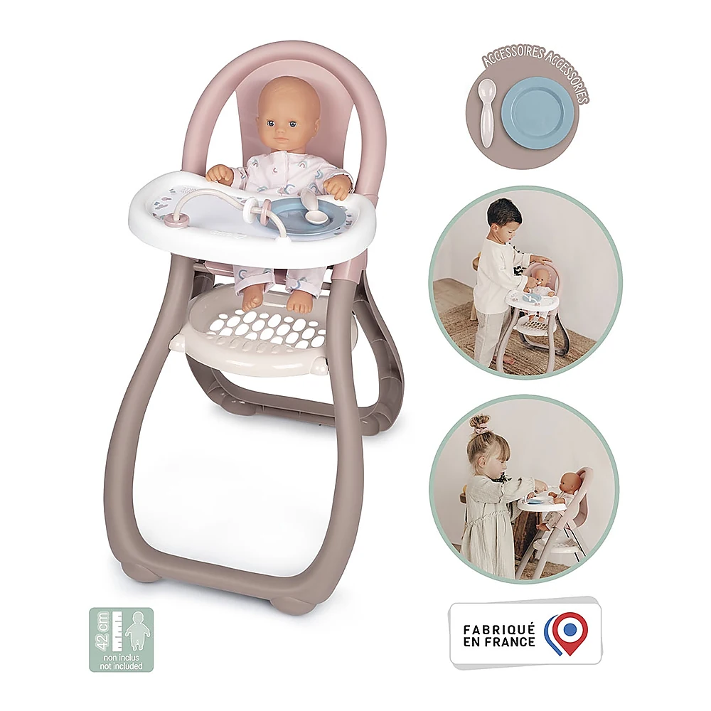 Scaun de masa pentru papusi Smoby Baby Nurse maro [1]