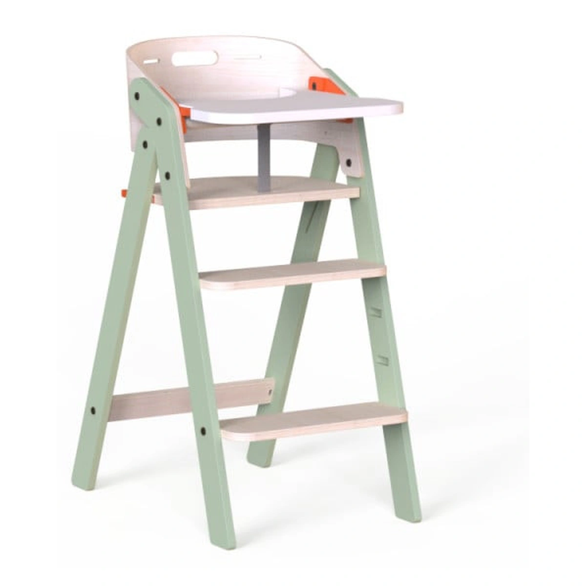 Scaune de masa - Scaun de masa pliabil din lemn MamaToyz, multifunctional si transformabil cu masuta, 6 luni - adolescent, Verde