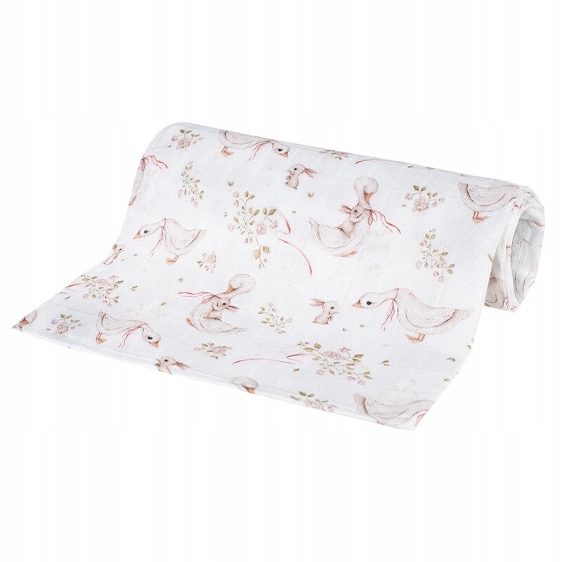 Camera copilului - Scutec din bambus, Bocioland, Goose, 75x75 cm, Multicolor