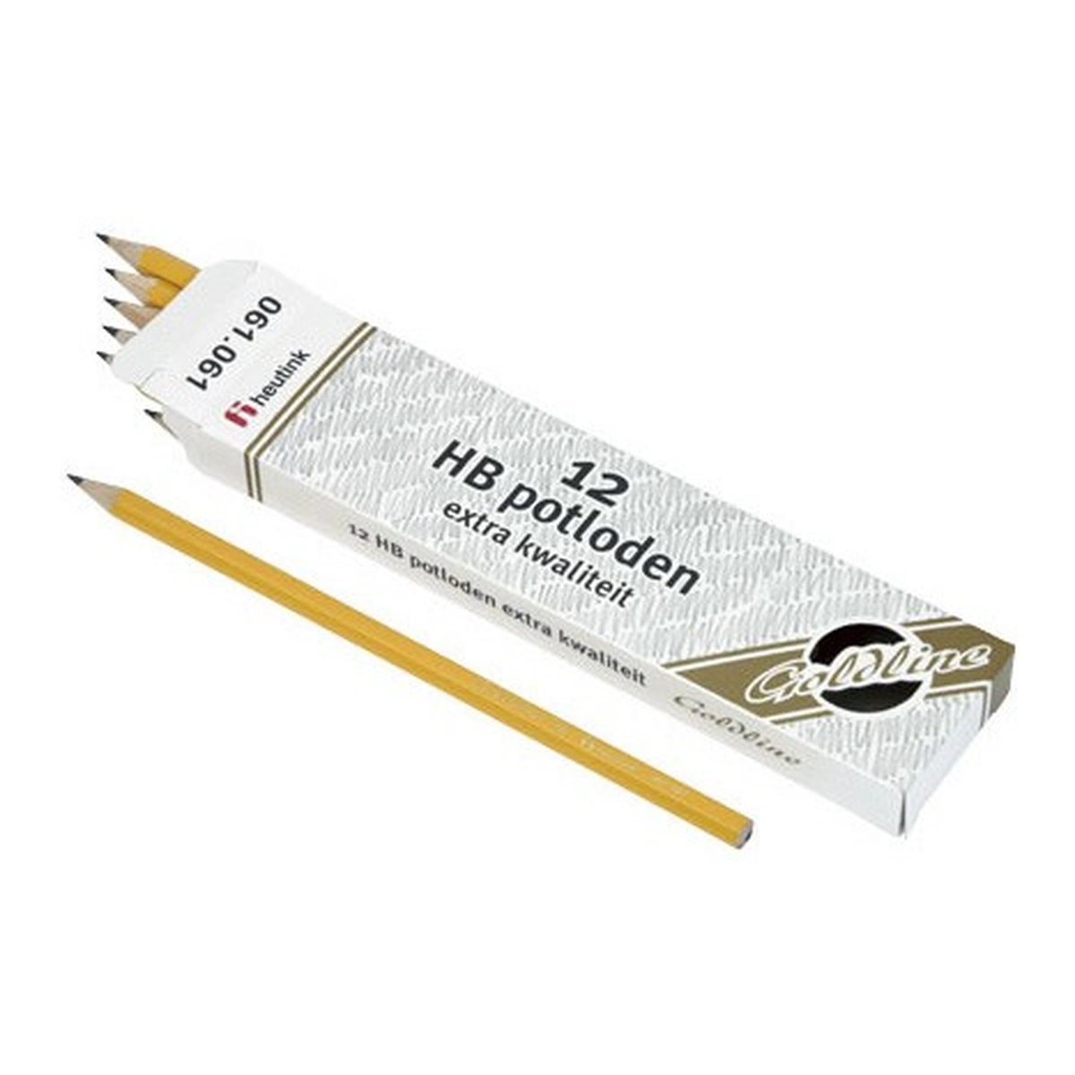 Jucarii - Set 12 creioane Goldline HB din lemn galben - Heutink