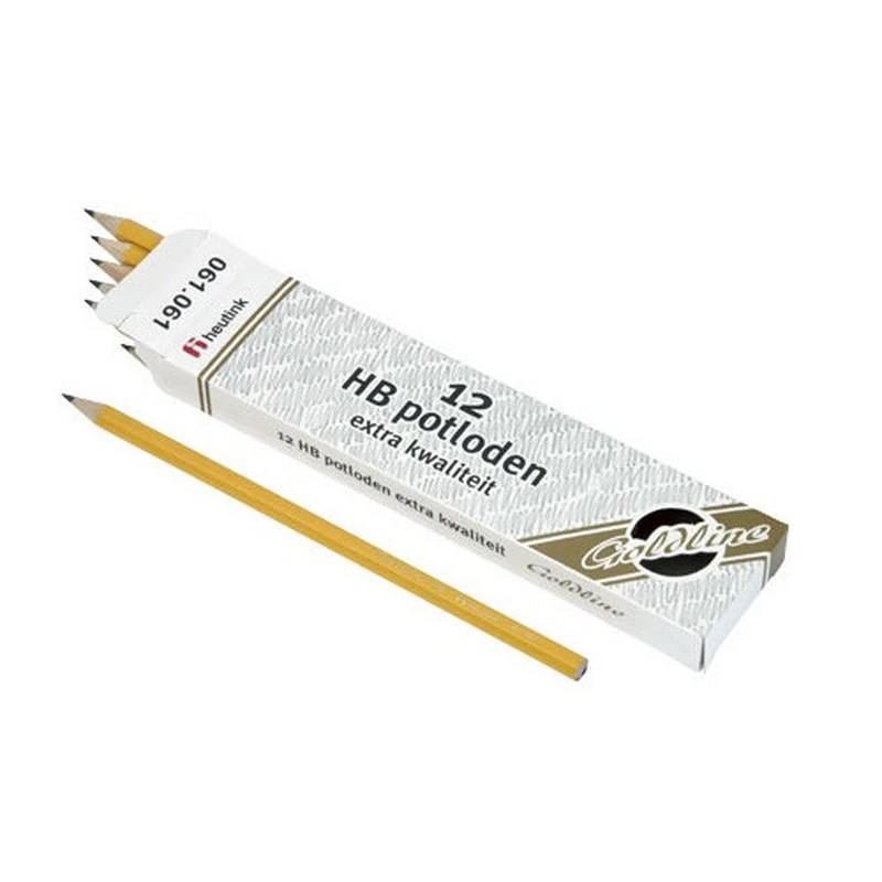 Jucarii - Set 12 creioane Goldline HB din lemn galben - Heutink