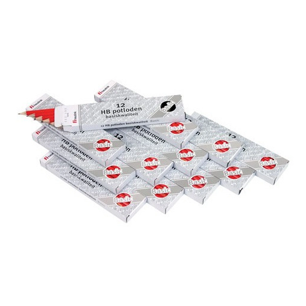 Jucarii din lemn - Set 144 creioane Basic HB din lemn rosu - Heutink