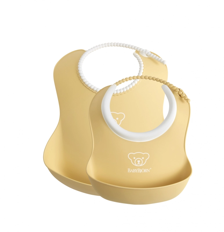 Ora mesei - Set 2 bavete – Baby Feeding Set - Powder yellow