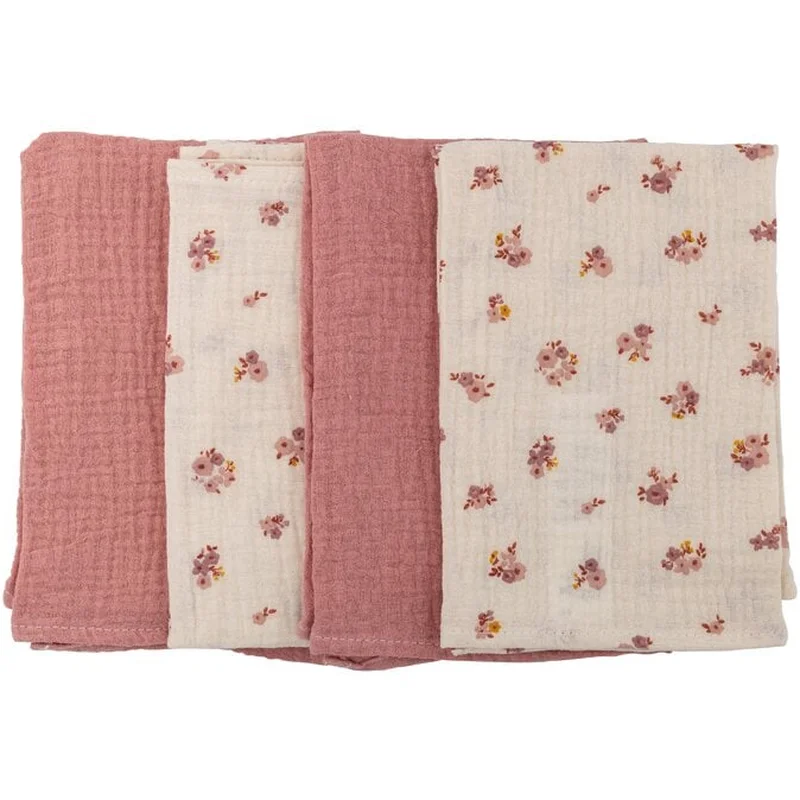 Camera copilului - Set 4 lavete, Bubaba, Din muselina, 40x40 cm, Pink