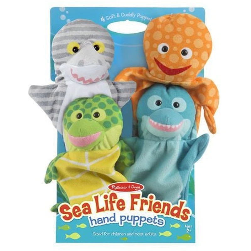 Papusi de mana - Set 4 papusi de mana Animale marine - Melissa and Doug