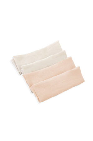 Somnul celor mici - Set 4 prosopele din muselina, BabyJem, 25x25 cm, Somon