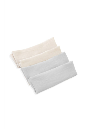 Somnul celor mici - Set 4 prosopele din muselina, BabyJem, 25x25 cm, Gri
