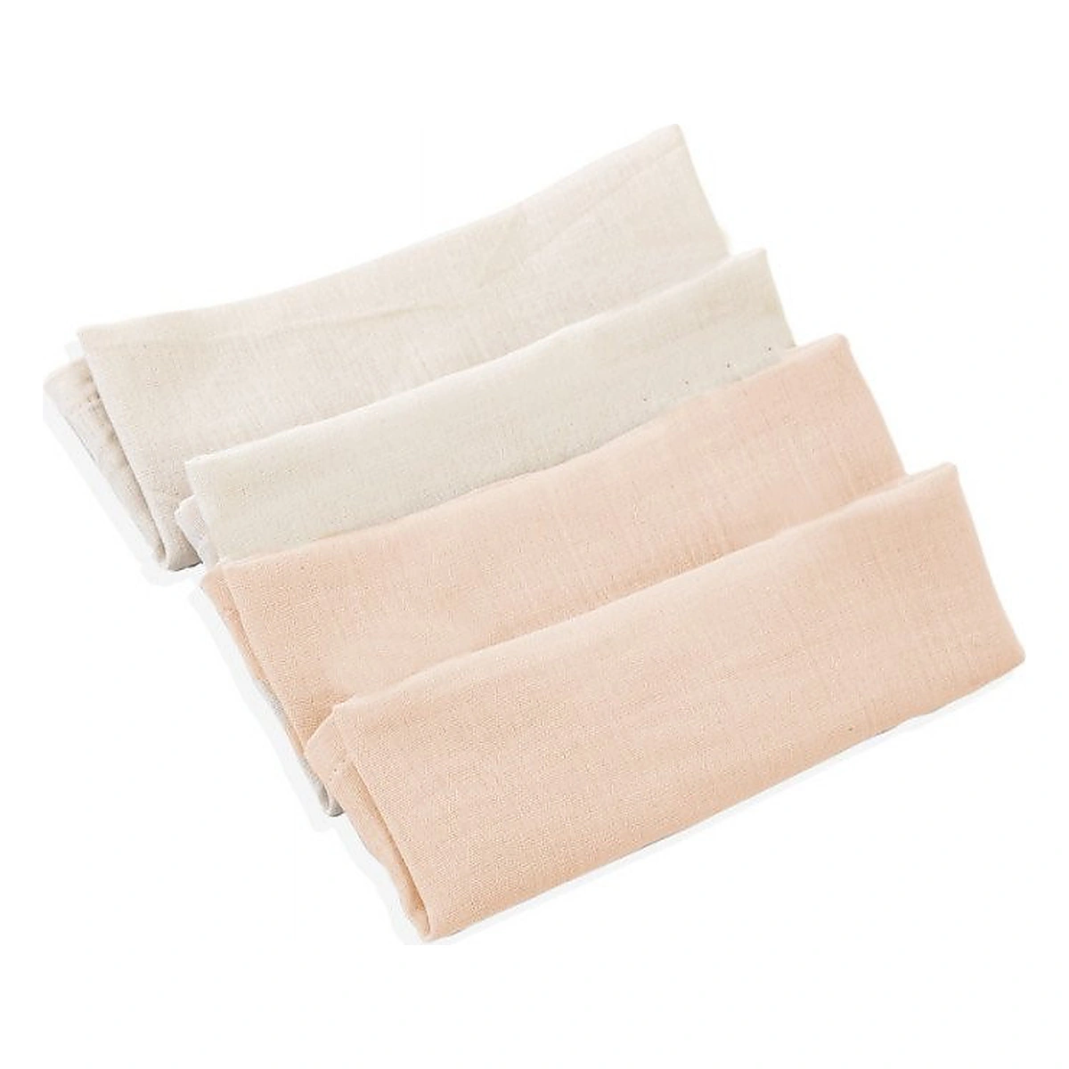 Somnul celor mici - Set 4 prosopele din muselina, BabyJem, 25x25 cm, Somon