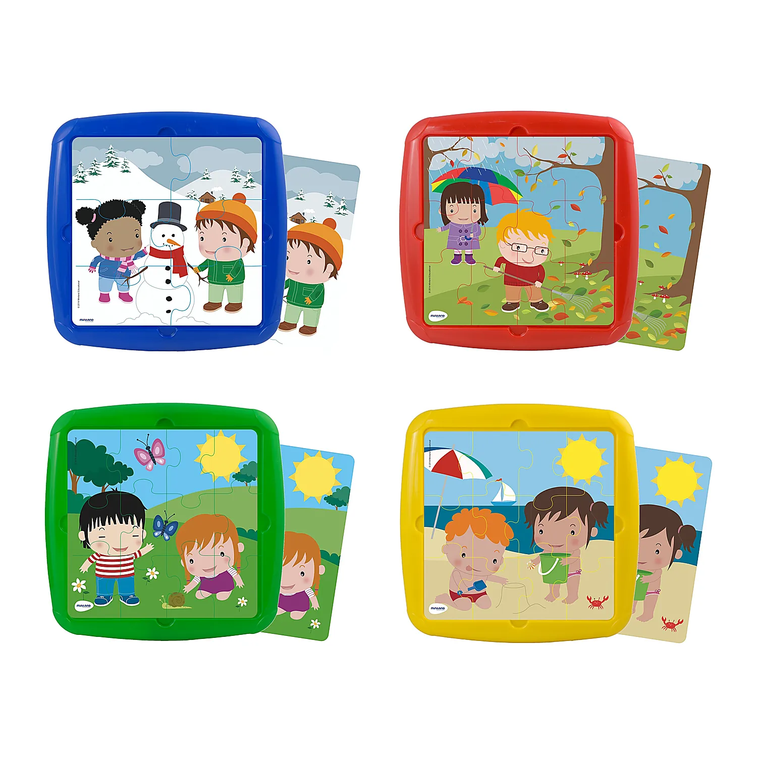 Puzzle-uri si incastre - Set 4 puzzle Anotimpuri - Miniland