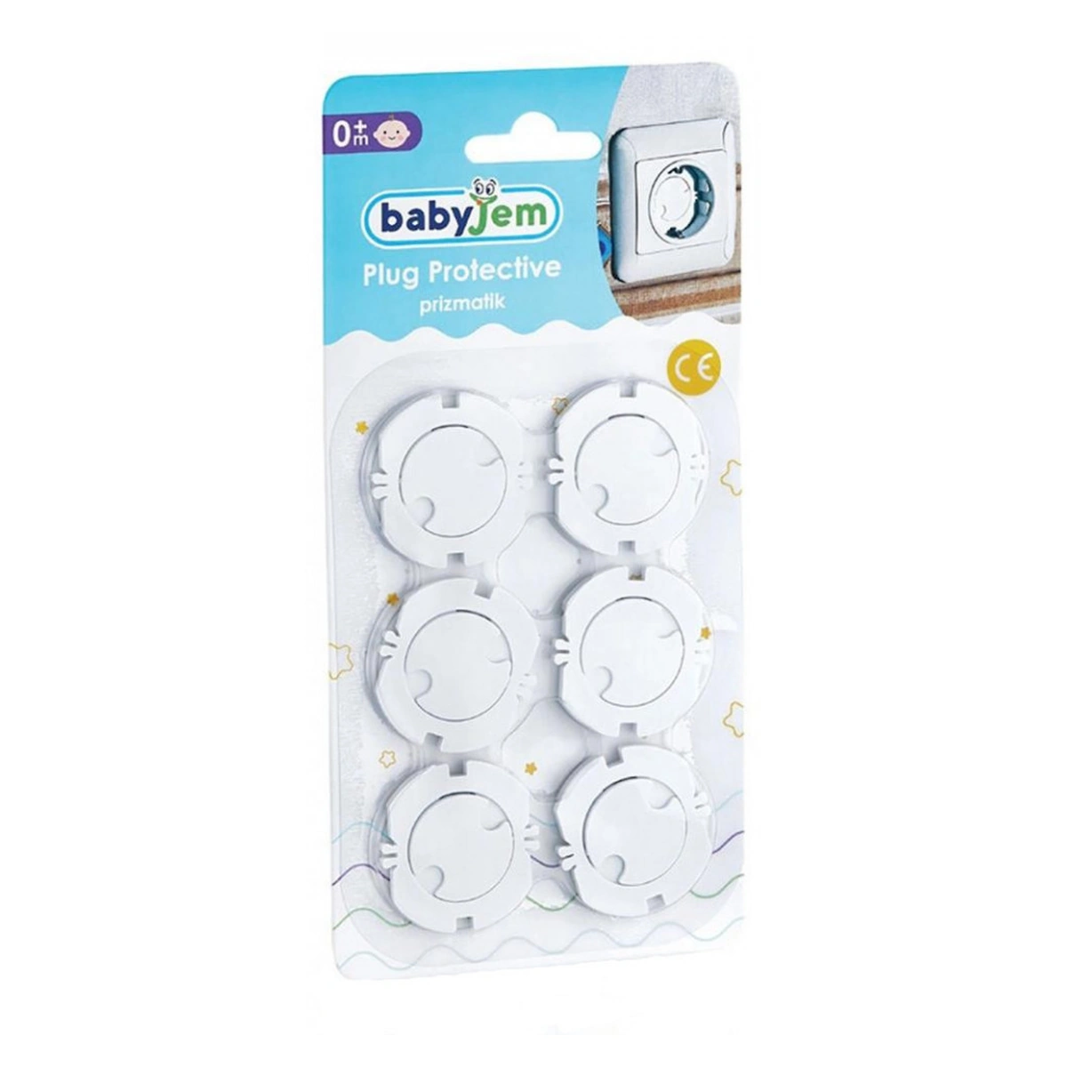 Protectii si seturi de siguranta - Set 6 protectii priza cu adeziv BabyJem