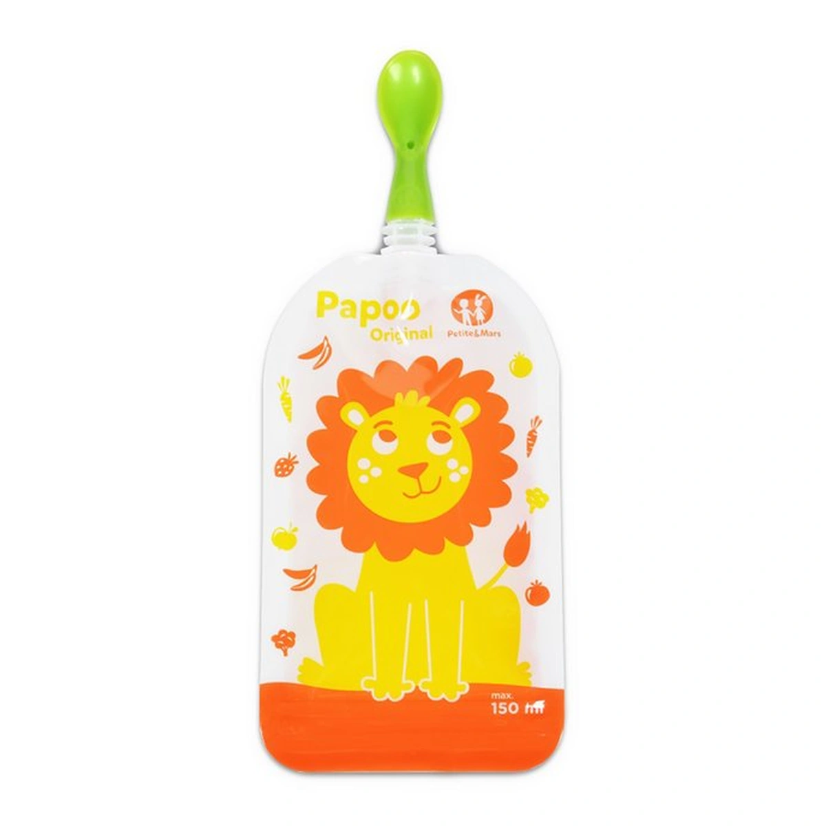 Set 6 pungi reutilizabile pentru hranire cu leuti Papoo Portocaliu Petite&Mars 6 luni+ [3]