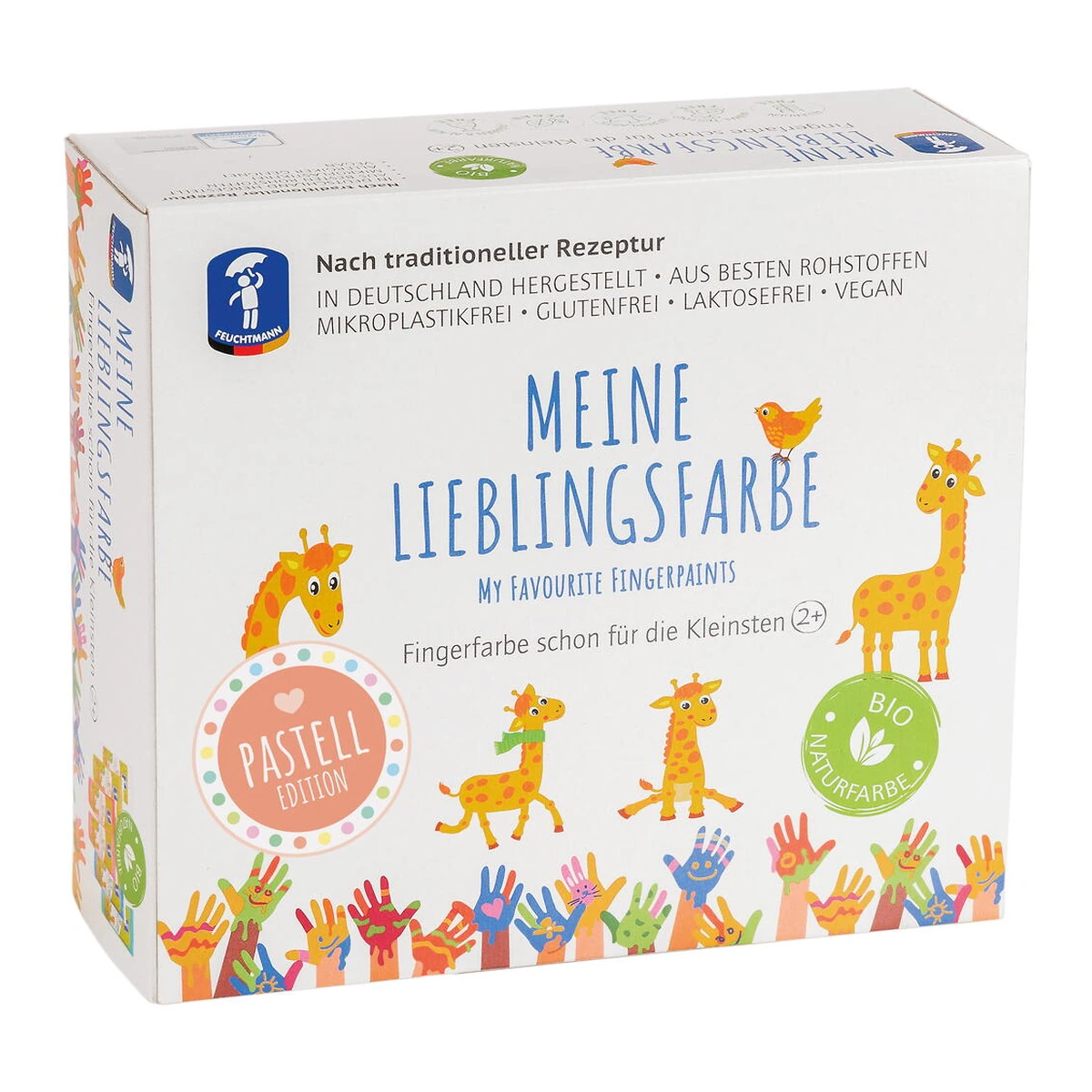 Desen, pictura si modelare - Set vopsea degetele FEUCHTMANN Pastel 6 culori 2 ani+