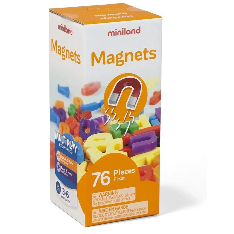 Litere, limbaj, cifre - Set 66 litere mici magnetice - Miniland