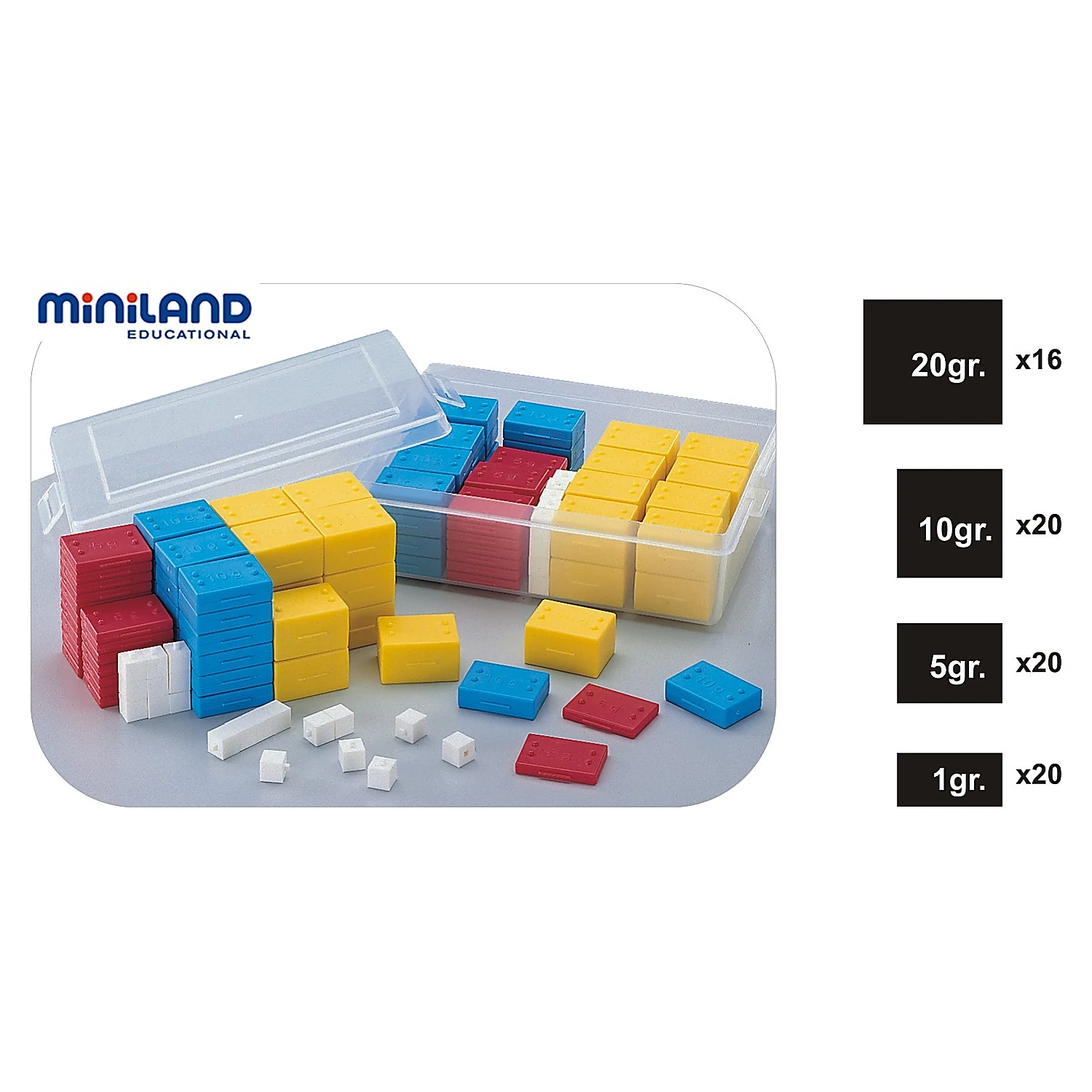 Jucarii educative - Set 76 greutati din plastic - Miniland