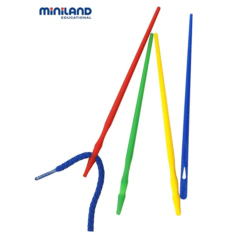 Jocuri de indemanare - Set ace mari pentru insirat Miniland 100 buc