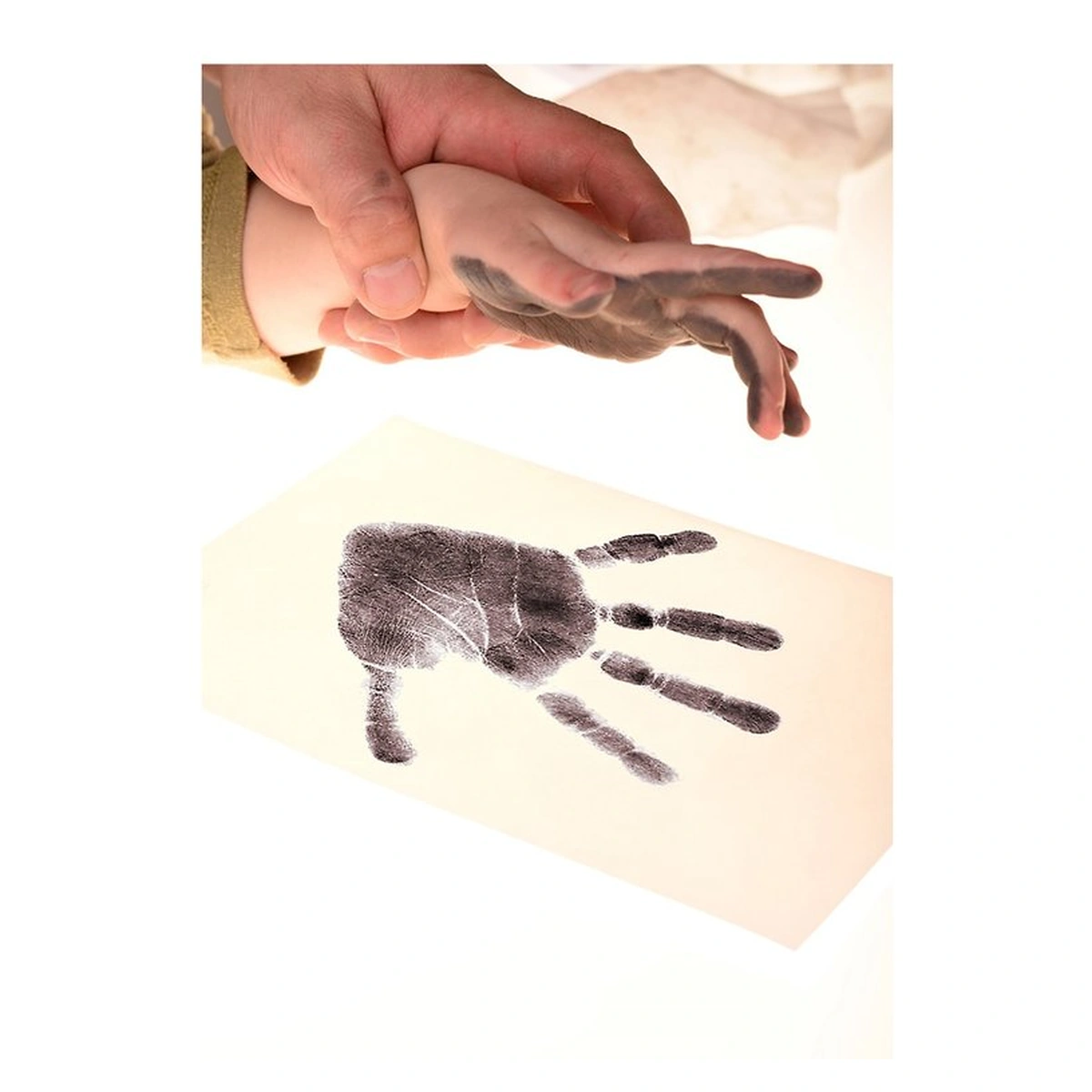 Rame foto si seturi pentru amprente - Set amprente mulaj, Petite&Mars, Baby Dab, Cu cerneala, Pentru 20 de amprente manuta sau piciorus, Non-toxic, Violet/Gri