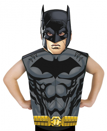 Costume carnaval copii - Set Batman - Masca & tricou fara maneci (3 - 6 ani)