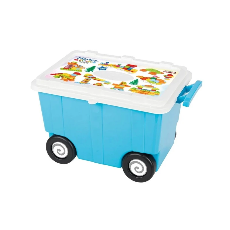 Constructii, cuburi, forme si culori - Set constructie Pilsan Master Blocks in Chest 368 piese
