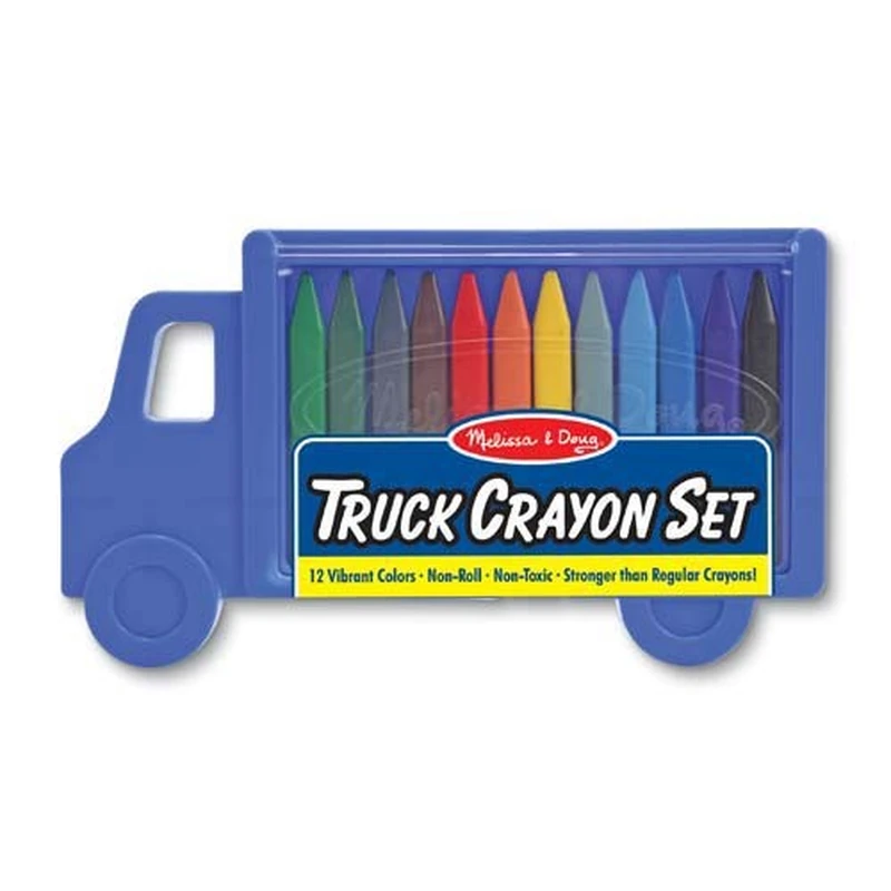 Set creioane colorate triunghiulare Truck Melissa and Doug 12 buc [1]