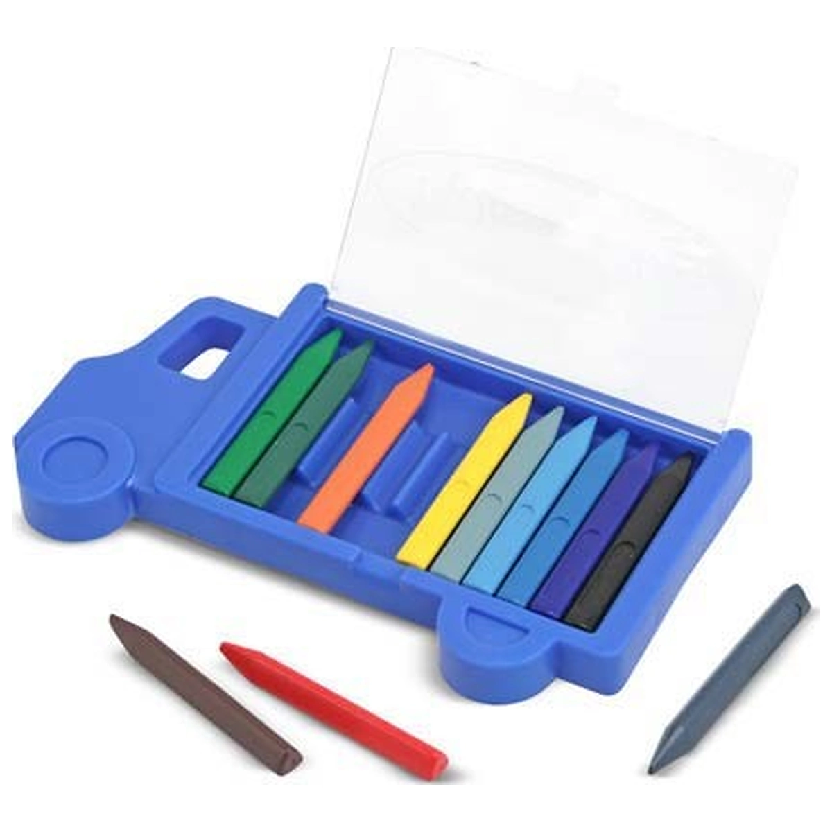 Desen, pictura si modelare - Set creioane colorate triunghiulare Truck Melissa and Doug 12 buc 3 ani