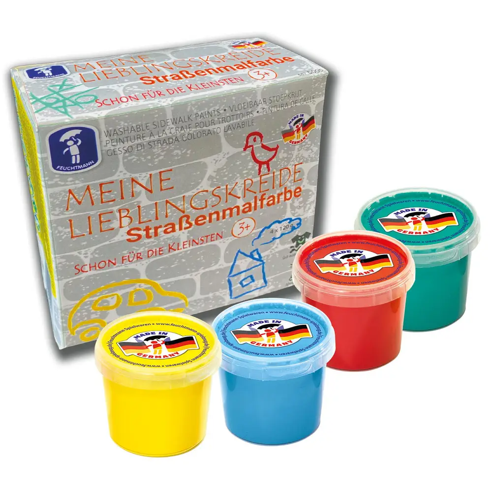 Jocuri si creativitate - Set creta lichida FEUCHTMANN 4 culori 3 ani+