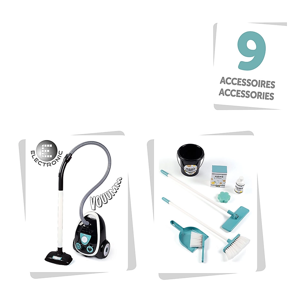 Set curatenie pentru copii cu troller si aspirator electronic negru [2]