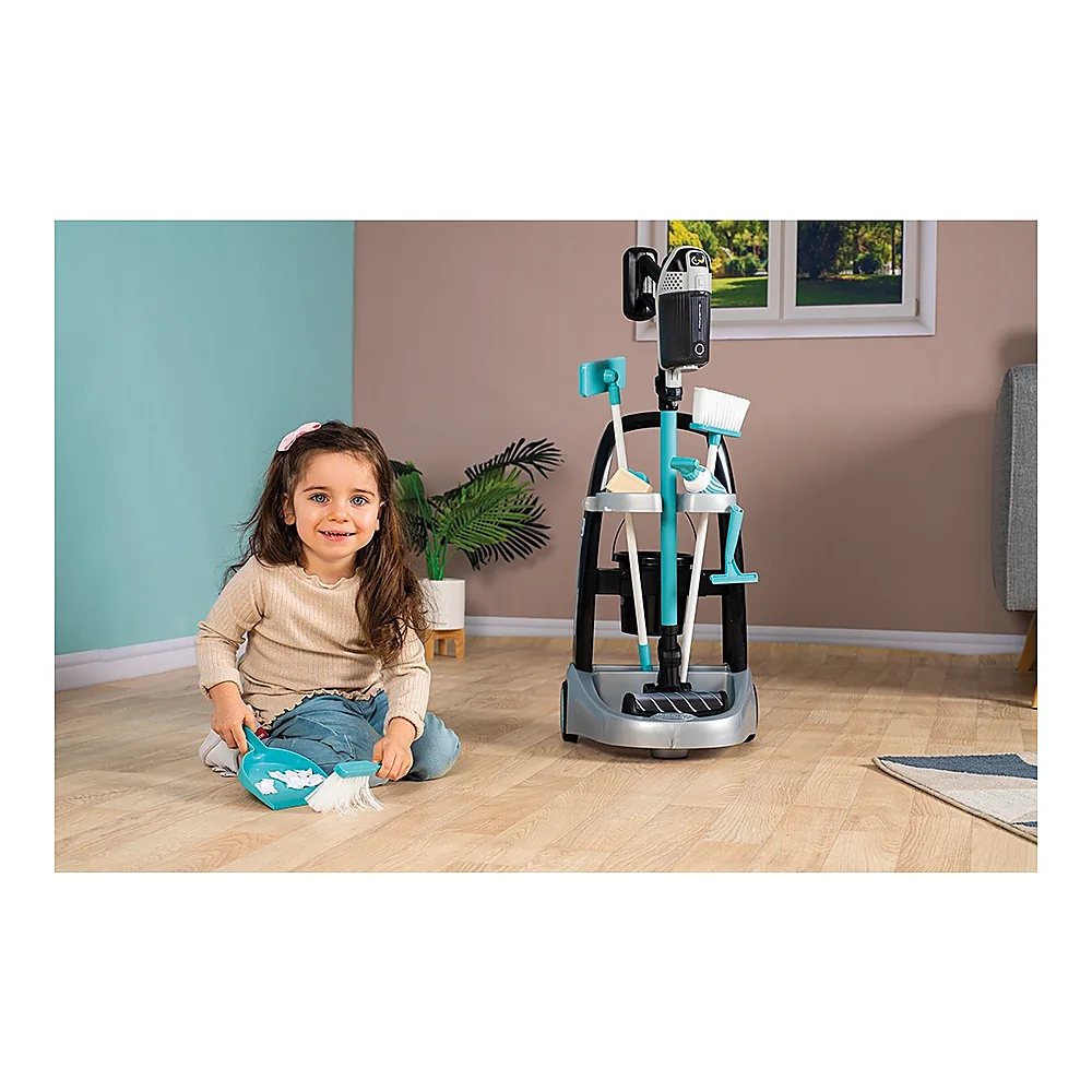 Set curatenie pentru copii cu troller si aspirator electronic Rowenta negru [8]