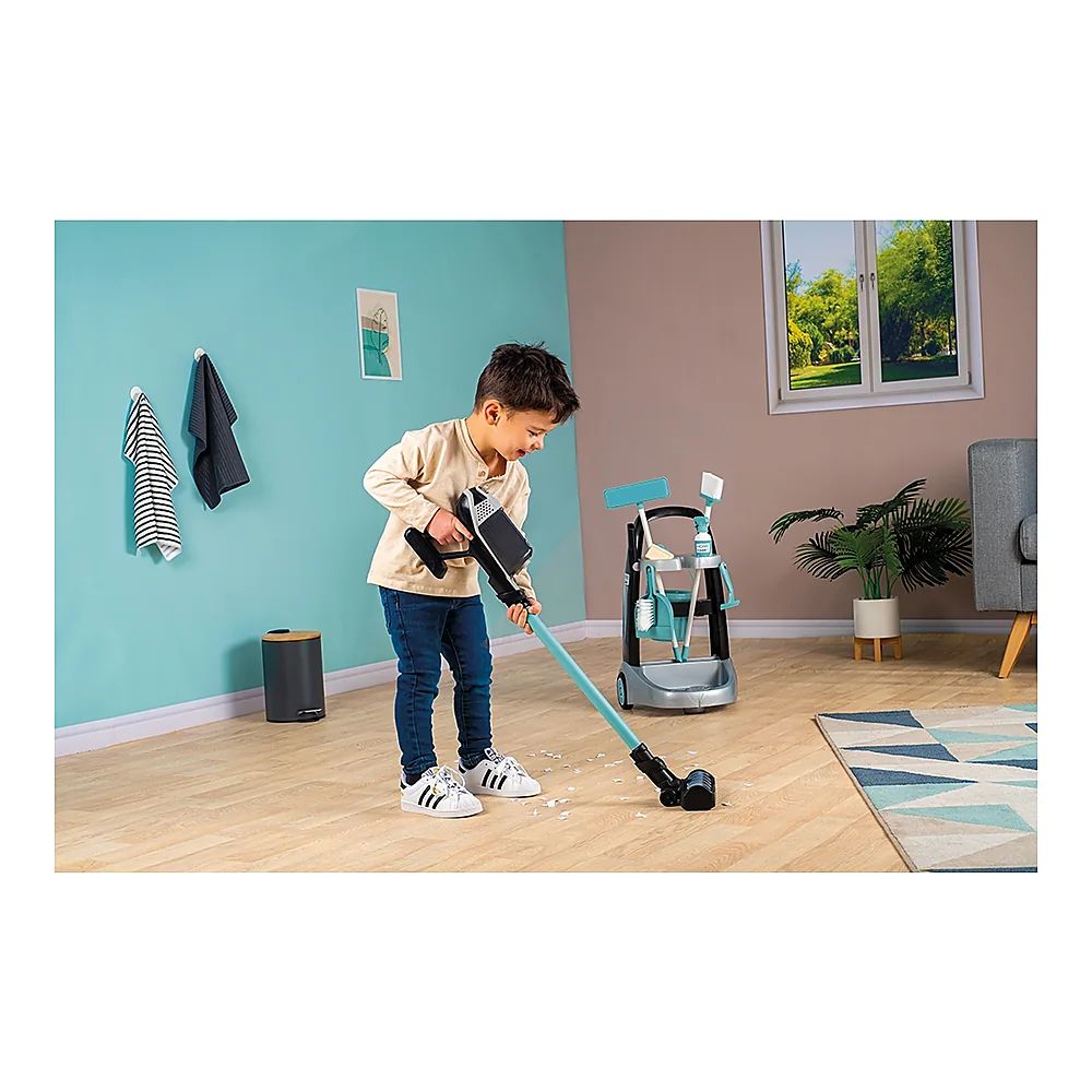 Set curatenie pentru copii cu troller si aspirator electronic Rowenta negru [6]