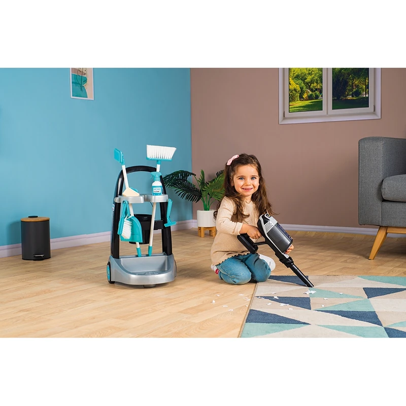 Set curatenie pentru copii cu troller si aspirator electronic Rowenta negru [11]