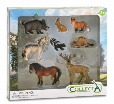Jucarii - Set de 8 figurine pictate manual Animale din padure