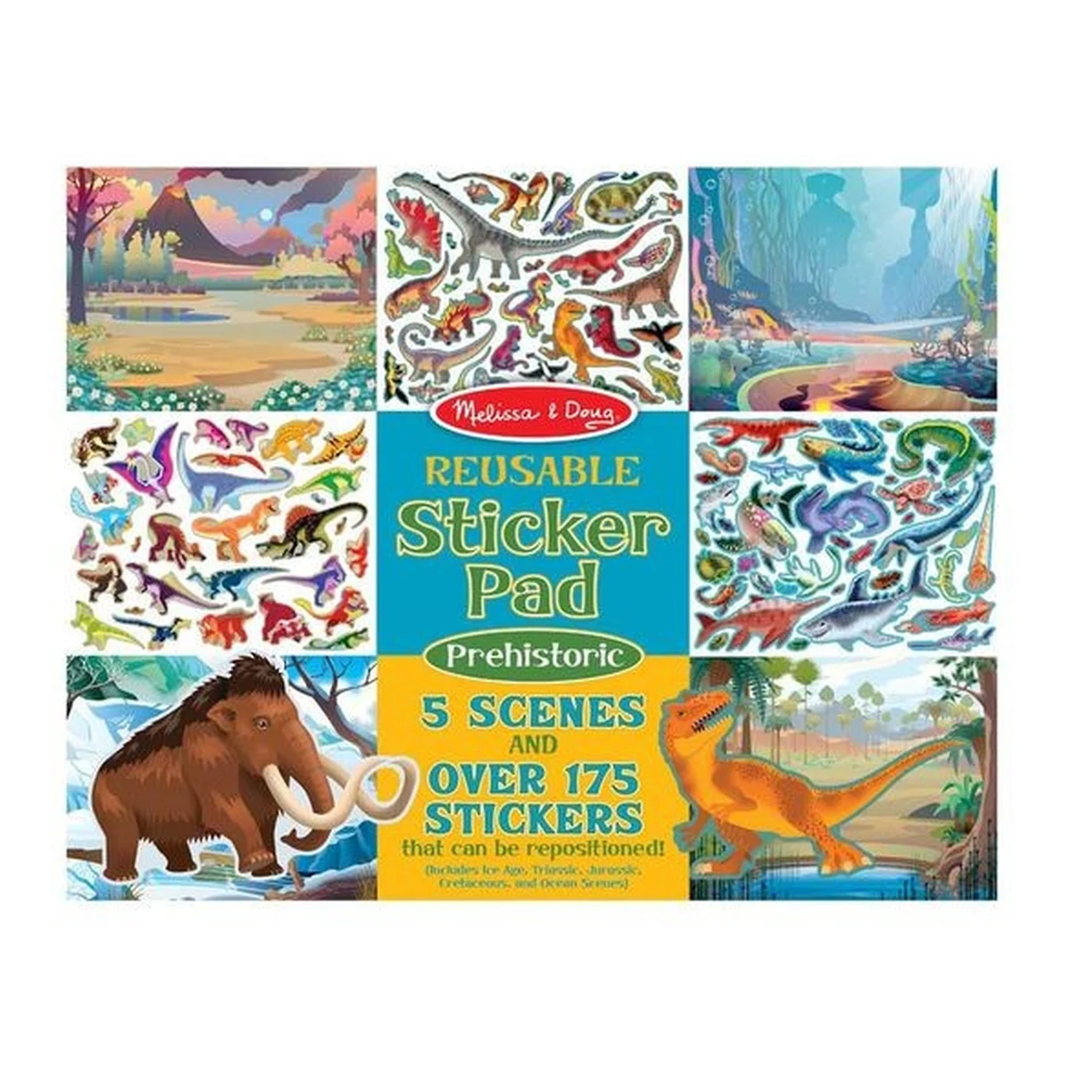 Stampile si abtibilduri - Set de abtibilduri reutilizabile Lumea Preistorica Melissa and Doug