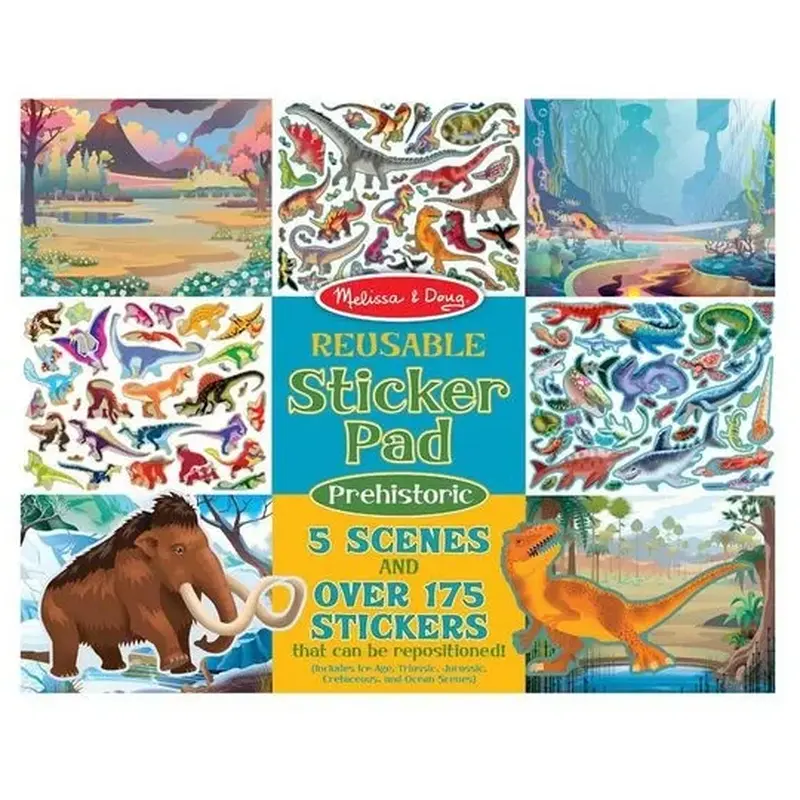 Stampile si abtibilduri - Set de abtibilduri reutilizabile Lumea Preistorica Melissa and Doug