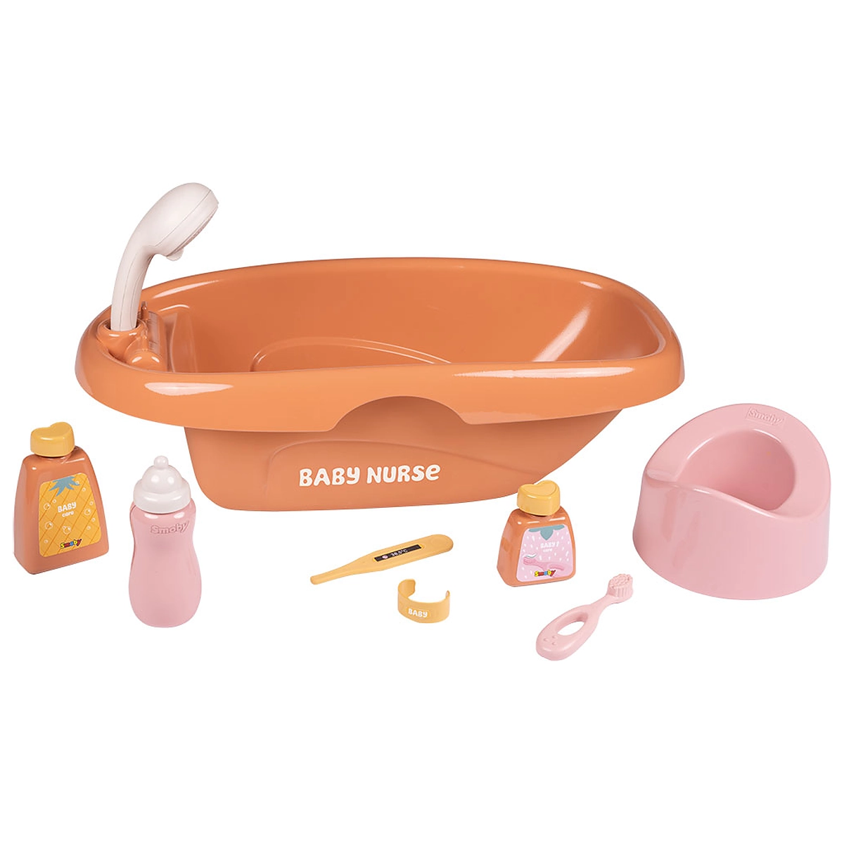 Accesorii pentru baita - Set de baie pentru papusa Smoby Baby Nurse Bath cu 8 accesorii 3 ani