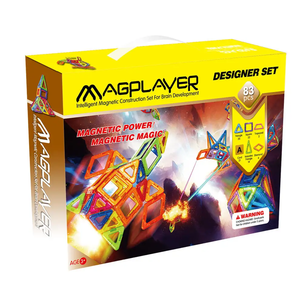 Jucarii - Set de constructie magnetic - 83 piese