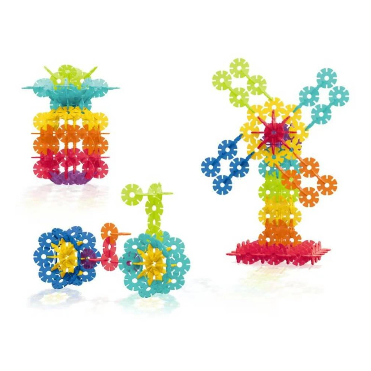 Constructii, cuburi, forme si culori - Set de constructie STEAM - Fulgi de zapada (140 piese)