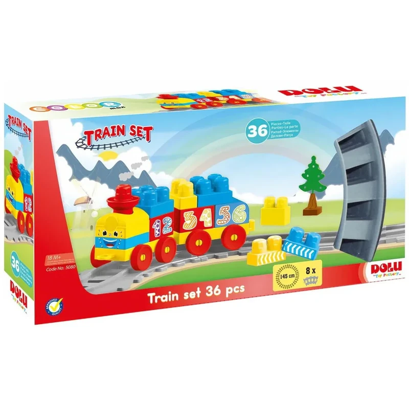 Trenulete si accesorii - Set de constructii cu trenulet - 36 piese