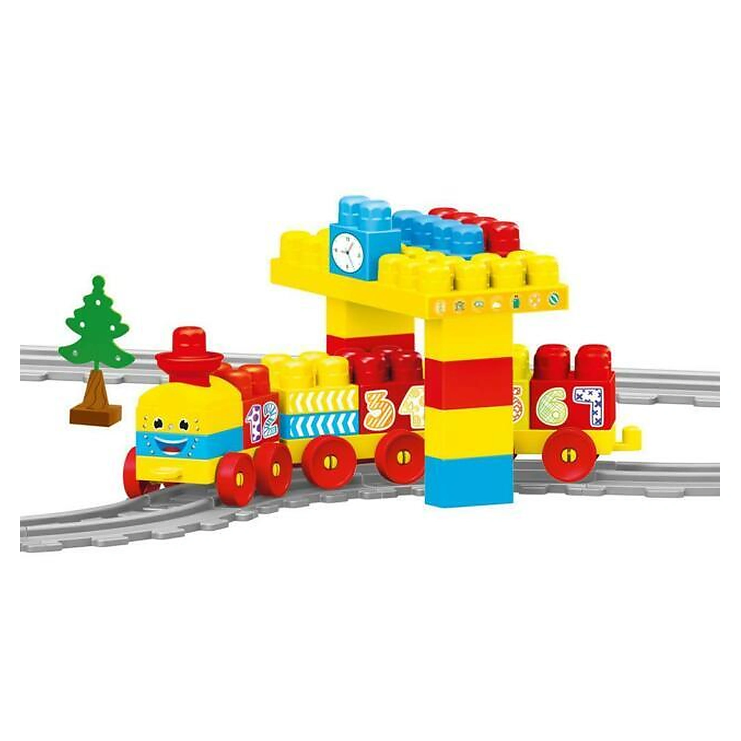 Masinute, trenulete, avioane - Set de constructii cu trenulet - 58 piese