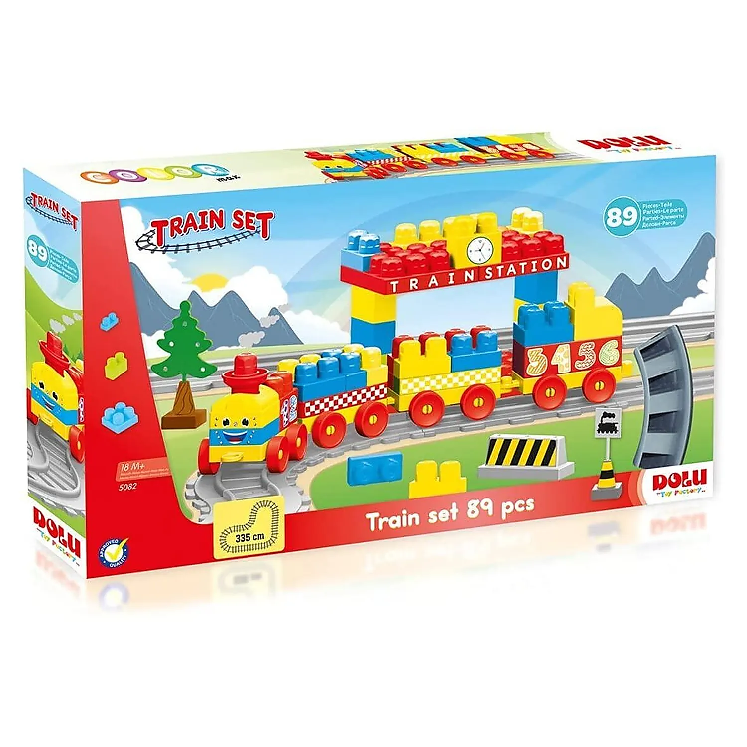 Trenulete si accesorii - Set de constructii cu trenulet - 89 piese