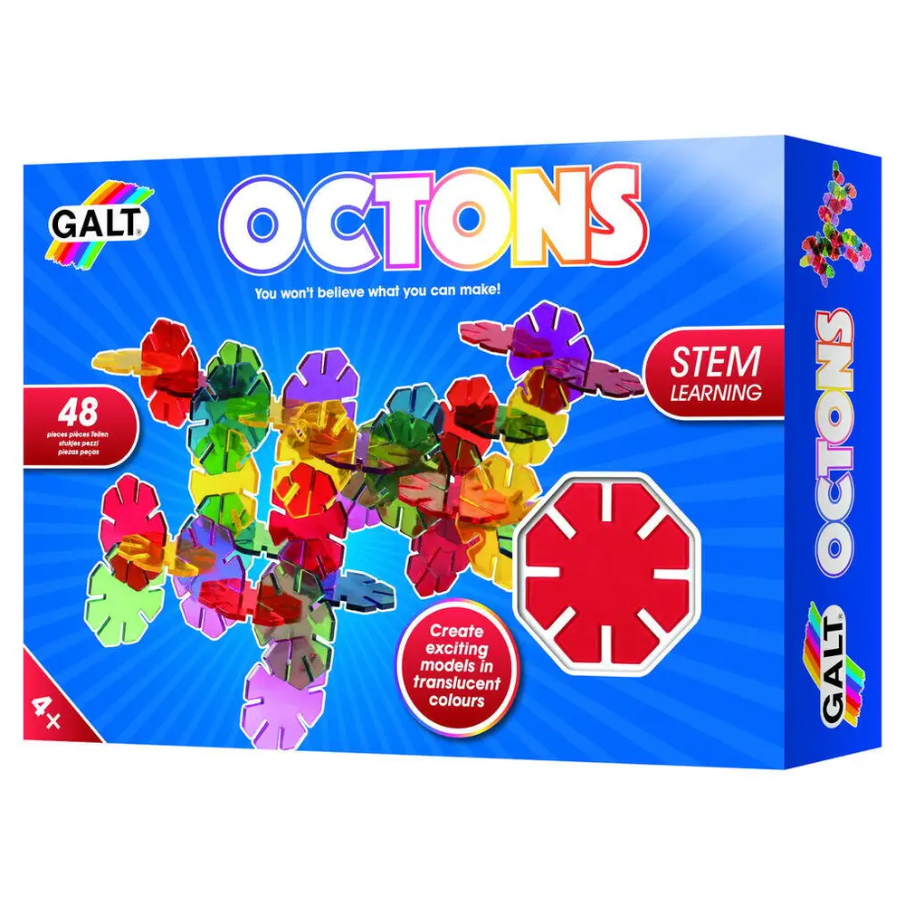 Constructii, cuburi, forme si culori - Set de construit - Octons - 48 piese