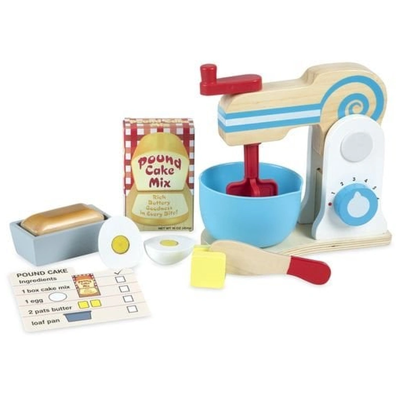 Accesorii pentru bucatarie - Set de joaca din lemn Mixer pentru prajituri - Melissa & Doug