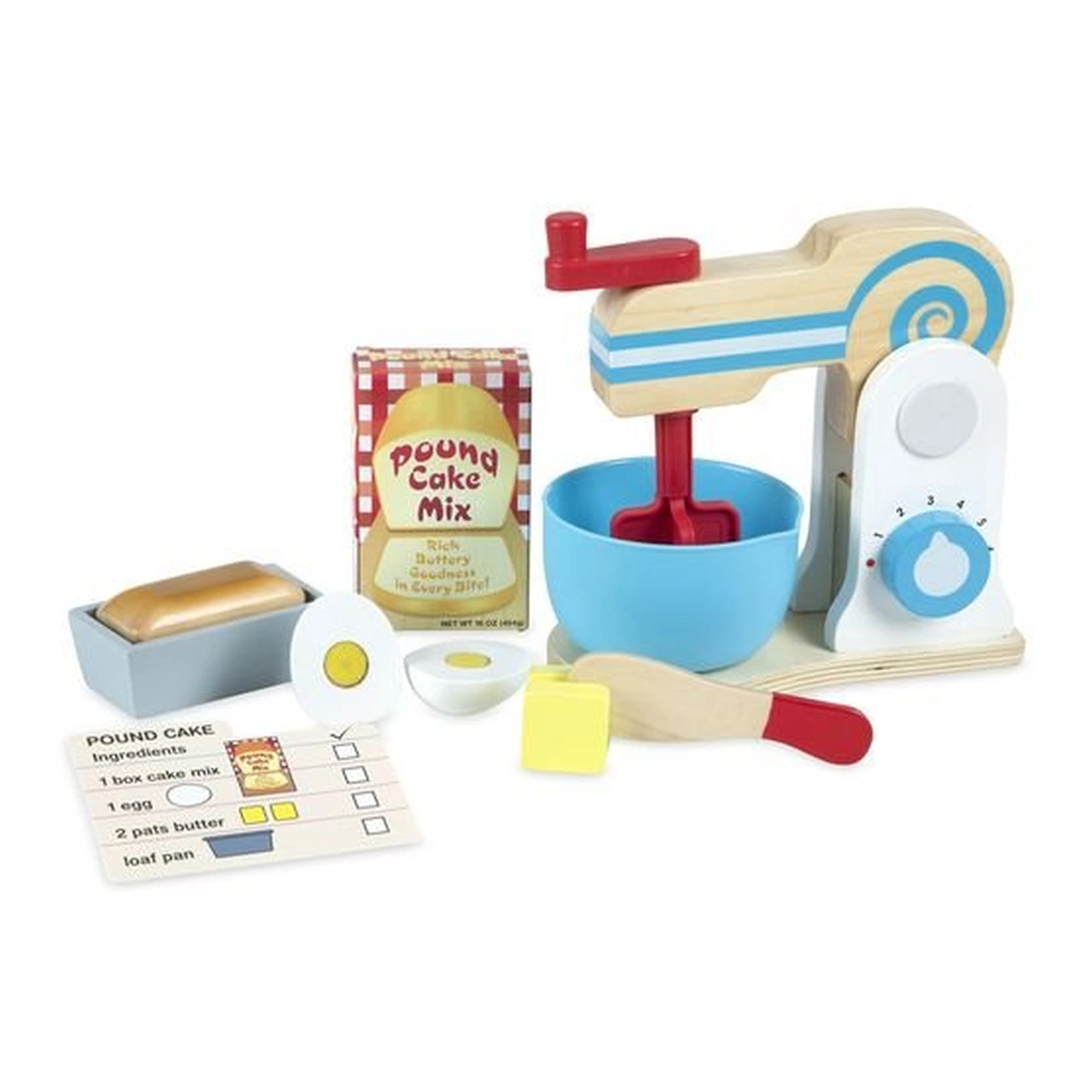 Bucatarii si supermarket - Set de joaca din lemn Mixer pentru prajituri - Melissa & Doug